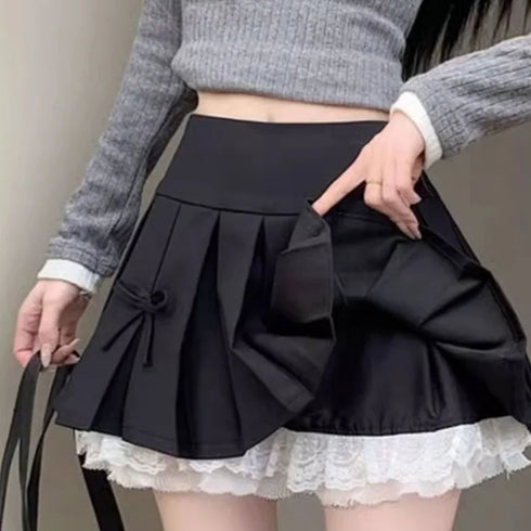 サイドリボンプリーツスカート
